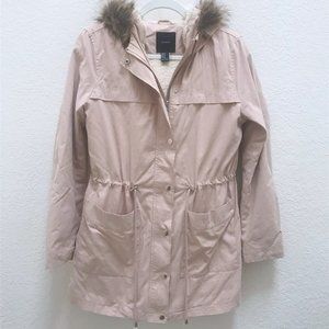 Dusty Pink Parka Jacket Lined With Hood w/ Flaw